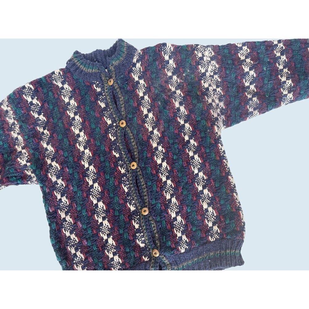 World Class, Inc Vintage Full Button Wool Oversized Sweater Sz L